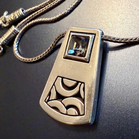 Reversible Brighton Bloc Haus Silver Plated Crystal Pendant - Picture 3 of 10